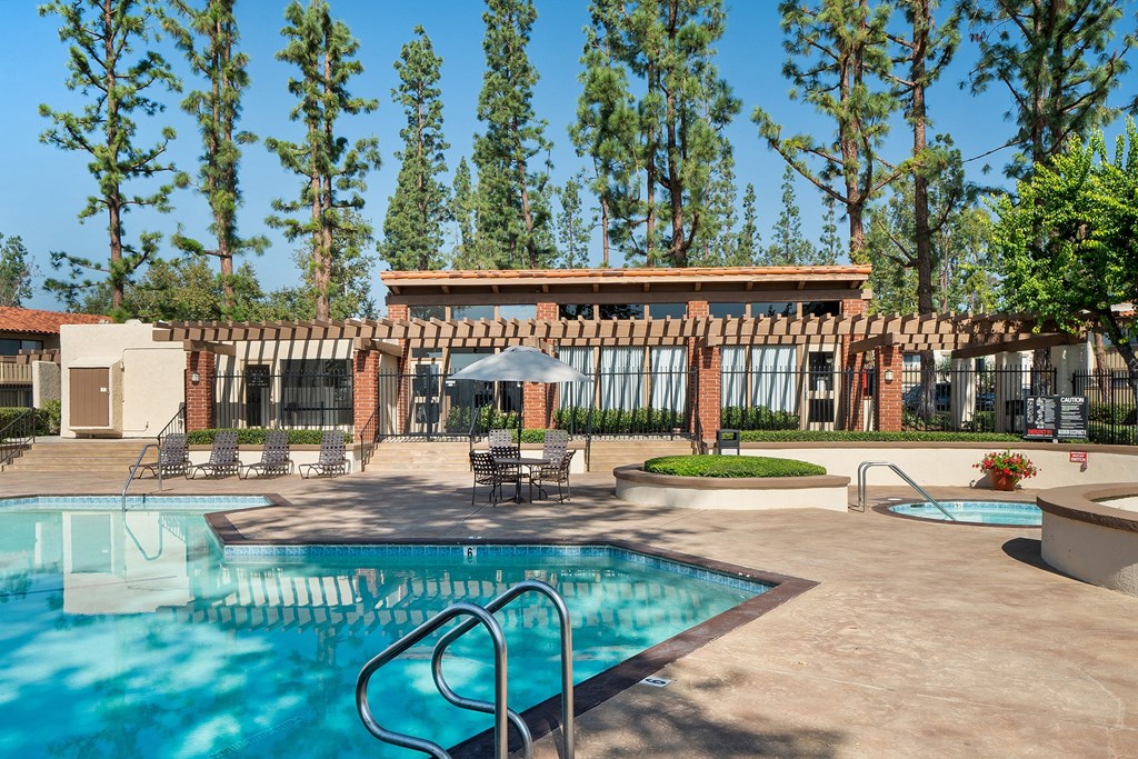the swimming pool at our apartments