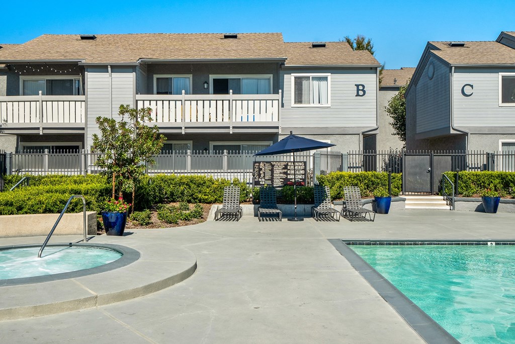 our apartments have a resort style pool and hot tub