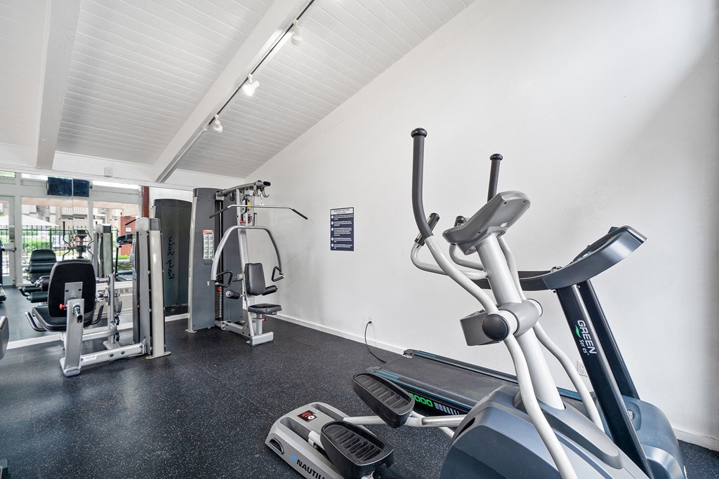 the gym is equipped with state of the art equipment