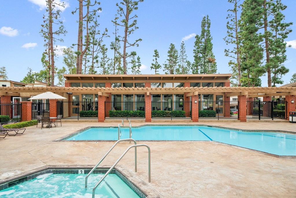 the swimming pool at our apartments