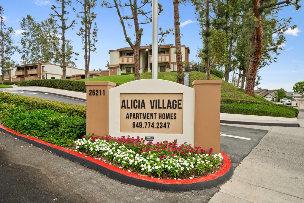 the sign apartments on the street in front of the building