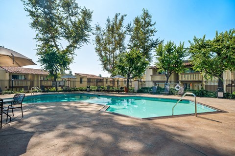the swimming pool at our apartments