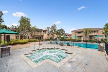 the preserve at ballantyne commons pool and amenities with apartment buildings