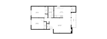 A black and white image of a floor plan for a house.