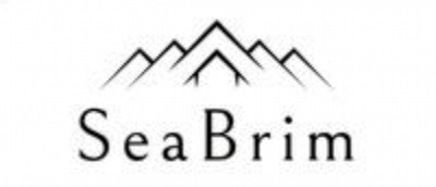 A logo with the text "SeaBrim" and a mountain design above the text.