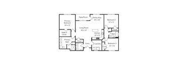 A black and white image of a house floor plan.