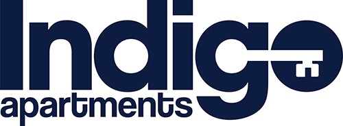 A logo for Indigo Apartments is displayed.