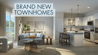 a brand new townhome with a living room and kitchen
