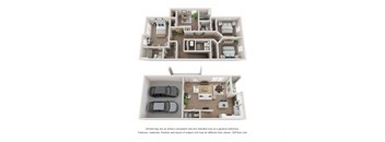 a floor plan of a 3 bedroom apartment