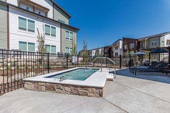 our apartments have a resort style pool with a fenced in yard