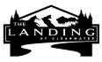 The Landing logo with a black background.