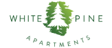 White Pine Apartments logo with a pine tree.
