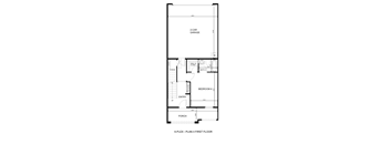 A drawing of the first floor plan of a 6-plex.