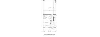 A drawing of the first floor plan of a 6-plex apartment building.
