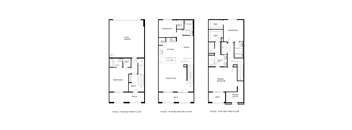 Three floor plans for a 6-plex home are shown.