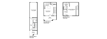 three different floor plans of a house with different bedrooms