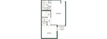 St Peters Apartments 1 Bedroom floor plan