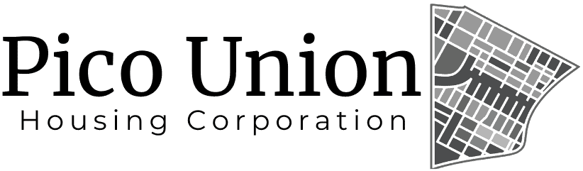 The image is a logo of Pico Union Housing Corporation.
