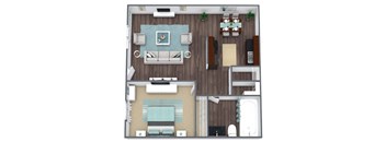 1 Bed Floorplan at Villages at Gateway, Denver, CO