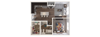 Lofts at Jefferson Station 1 Bedroom 1 Bath Floor Plan