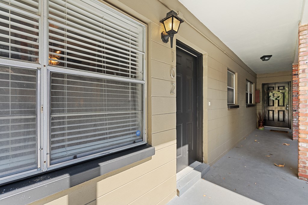 a view of the front door of the building