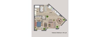 Ambar Station | 1 bed 1 bath 691 sq. ft. at Ambar station, Homestead, FL