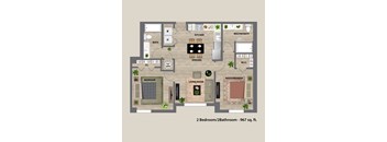 Ambar Station | 2 bed 2 bath 967 sq. ft. at Ambar Station, Homestead, FL
