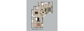 Ambar Station | 2 bed 2 bath 1075  sq. ft.