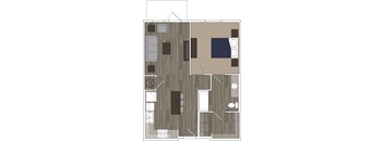 Sydney Trace Apartments 1 Bedroom Floorplan
