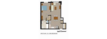 floor plan of the unit plan 2o one bedroom