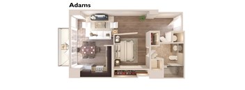 Adams - 1 Bedroom 1Bath