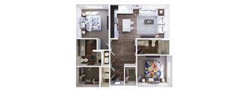 Lofts at Jefferson Station 2 Bedroom 2 Bath Floor Plan