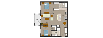 B1-2 Bedroom Floor Plan Image | The Quarry | Key West, FL