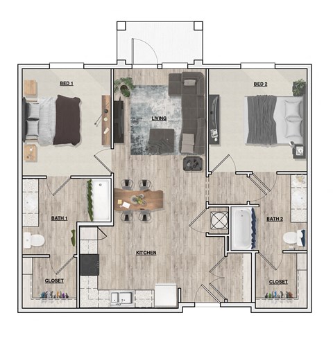 2 Bedroom | 2 Bath | Madison Palms