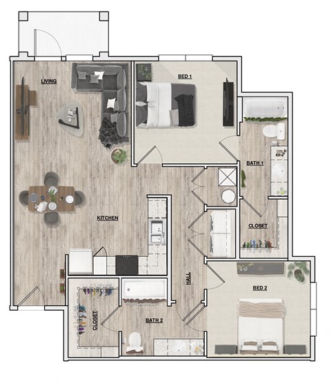 2 Bedroom | 2 Bath | Madison Palms