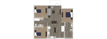 Sydney Trace Apartments 3 Bedroom Floorplan