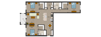 C1-3 Bedroom Floor Plan Image | The Quarry | Key West, FL