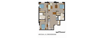 floor plan of the second level of the apartment