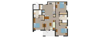 C1-3 Bedroom Floor Plan Image | The Quarry | Key West, FL