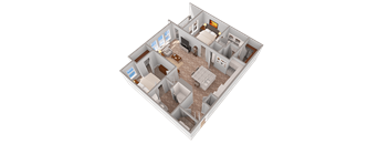 Ciel Luxury Apartments | Jacksonville, FL | Celeste 2 Bedroom Floor Plan