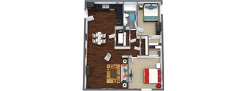 a floor plan of a 1 bedroom apartment