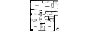 The Portland | 3 Bedroom 2 Bath | 977 sq ft