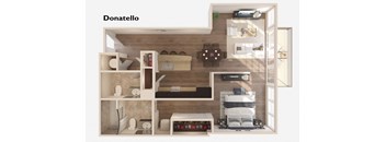 Donatello - 1 Bedroom 1.5 Baths