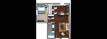 Island Villas 1 Bedroom Floor Plan