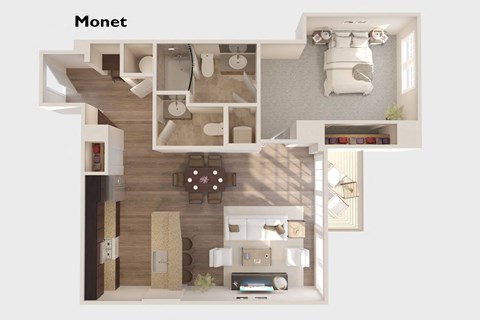 Monet - 1 Bedroom 1 Bath