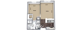 Marcis Pointe | 1 Bedroom Floor Plan