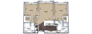 Marcis Pointe | 2 Bedroom Floor Plan
