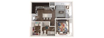 Lofts at Murray Hill 1 Bedroom Floor Plan