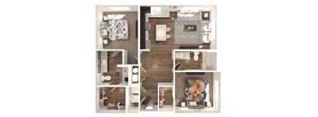 B-3 2 Bedroom Floor Plan