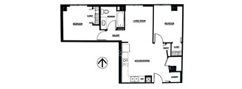 The Portland | 2 Bedroom 1 Bath | 733 sq ft
